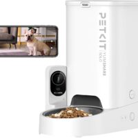 PETKIT Automatic Pet Feeder with Camera, 1080P HD Video with Night Vision, 2.4G WiFi Cat Dog Feeder with 2-Way Audio,Smart App Control Pet Dry Food Dispenser for Cats and Dogs with Non-Stick Food Bowl