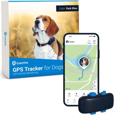 Tractive GPS Pet Tracker for Dogs - Waterproof, GPS Location & Smart Activity Tracker, Unlimited Range (Midnight Blue)