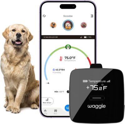 Waggle RV/Dog Safety Temperature & Humidity Sensor | Wireless Pet monitoring system | Verizon Cellular | Instant Alerts on Temp/Humidity/Power loss via SMS/Email 24/7 | No WiFi | Subscription Required