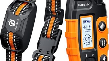 Bousnic Dog Shock Collar - 3300Ft Dog Training Collar with Remote for 5-120lbs Small Medium Large Dogs Rechargeable Waterproof e Collar with Beep (1-8), Vibration(1-16), Safe Shock(1-99) (Orange)