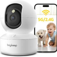 2K Pet Camera Indoor Security Camera 5G/2.4GHz WiFi Cameras for Baby Dog Camera with Phone App, 360° Pan & Tilt, 2-Way Audio, Night Vision, SD Card & Cloud Storage, K30