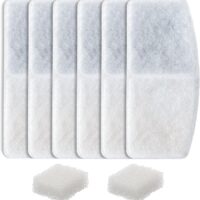 6 Pack Replacement Filters & 2 Pack Replacement Filter Sponges Set for Automatic Pet Fountain Cat Water Fountain Cat Water Dispenser