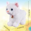 White Plush Cat Stuffed Animal Interactive Cat Robot, Robotic Cat Barking Meow Kitten Touch Control, Electronic Pet, Robot Kitty Toy, Animated Cat for Girl Baby Kid L:12" * H:8" - Image 4