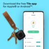 Tile Mate 1-Pack. Black. Bluetooth Tracker, Keys Finder and Item Locator for Keys, Bags and More; Up to 250 ft. Range. Water-Resistant. Phone Finder. iOS and Android Compatible. - Image 3