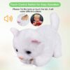 White Plush Cat Stuffed Animal Interactive Cat Robot, Robotic Cat Barking Meow Kitten Touch Control, Electronic Pet, Robot Kitty Toy, Animated Cat for Girl Baby Kid L:12" * H:8" - Image 3