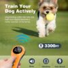 2-in-1 Dog Shock Collar & Dog Bark Collar - Smart Anti Barking Dog Training Collar with 5 Adjustable Sensitivity & 3300FT Remote for All Breeds IP67 Waterproof Rechargeable E-Collar (Orange) - Image 4