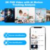 2K Pan/Tilt Security Camera, WiFi Indoor Camera for Home Security with AI Motion Detection, Baby/Pet Camera with Phone App, Color Night Vision, 2-Way Audio, 24/7, Siren, TF/Cloud Storage - Image 3