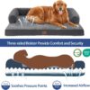 Orthopedic Dog Beds for Large Dogs, Waterproof Dog Beds Large, Memory Foam Dog Couch Bed, Comfy Bolster Pet Bed with Removable Washable Cover, Nonskid Bottom (Large, Dark Grey) - Image 2