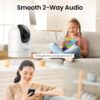 Security Camera Indoor-2K 360° WiFi Cameras for Home Security，Pet/Dog/Baby Camera with Phone app, 2-Way Audio, Night Vision, 24/7 SD Card Storage, Works with Alexa & Google Home (2.4Ghz)-D1 - Image 6