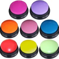 8 Color Voice Recording Button, Dog Buttons for Communication Pet Training Buzzer, 30 Second Record & Playback, Funny Gift for Study Office Home - 8 Color Packs