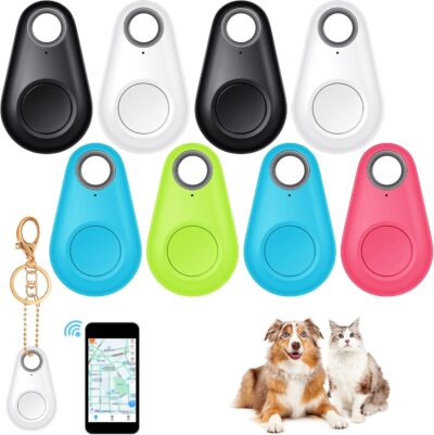 8 Pack Key Finder Locator Anti Lost GPS Tracker Wireless Anti Lost Alarm Sensor Device Finder Mini Pet GPS Tracker for Locating Phone Keys Wallets Luggage Item Finder, 5 Colors