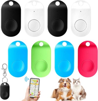 8 Pack Portable GPS Tracking Mobile Tracking Smart Anti Loss Device Waterproof Key Finder Locator Tracker Device for Dog Pet Cat Wallet Keychain Luggage, Alarm Reminder(Multicolor)