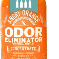 Angry Orange Pet Odor Eliminator for Home - 8oz Dog and Cat Pee Smell Remover for Carpet, Grass, Tile and Furniture - Citrus Concentrate, Makes 128oz of Liquid