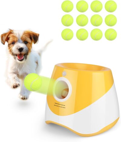 Automatic Ball Launcher For Dogs，Ball Launcher For Dogs With 12 Tennis Ball， Dog Ball Thrower Launcher,Ball Launcher For Large Dogs,Tennis Ball Launcher For Small Dogs,Self Throwing Ball Machine