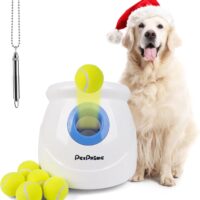 Automatic Ball Launcher for Large Dogs, with 6pcs Tennis Balls(2.5'') Dog Ball Thrower Machine for Pet Indoor/Outdoor Interactive Throwing Game for Large Breed Dog