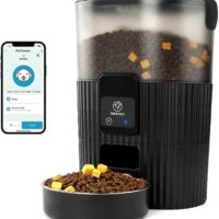 Automatic Cat Feeder, WiFi Pet Feeder for cat/Dog Compatible with Alexa & Echo, 15 Cup Timed Cat Food Dispenser for Remote Feeding, up to 10 Meals Per Day with APP Control