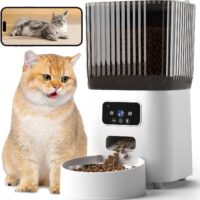 Automatic Cat Feeder with Camera, 1080P Live Video with Night Vision, 6L/25 Cups Timed Cat Food Dispenser for Remote Feeding, 2-Way Audio, Smart Pet Feeder for Cats and Dogs with App Control