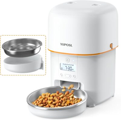 Automatic Cat Feeders - 2L Cat Food Dispenser Easy to Use, Timed Automatic Pet Feeder with Over 180-day Battery Life, 1-6 Meals Dry Food Programmable Portion Control Also for Dogs