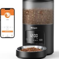 Automatic Cat Feeders - 5G WiFi Pet Feeder with APP Control, 4L Dry Food Dog Feeder with Low Food & Blockage Alarms, 1-10 Meals Per Day, Up to 10s Meal Call for Pets