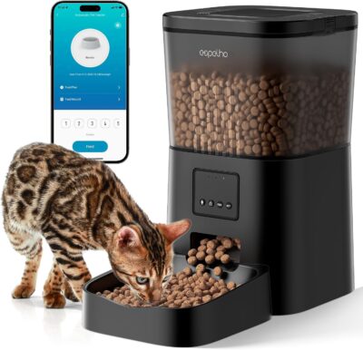 Automatic Cat Feeders WiFi: Cat Food Dispenser with App Control 2.4Ghz Wifi- Smart Timed Cat Feeder with Voice Recorder| 4L Auto Pet Feeder for Cat and Small Dog- Up to 10 Meals per Day