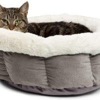 Best Friends by Sheri Cuddle Cup Ilan Cozy Microfiber Cat and Dog Bed in Standard Gray