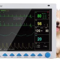 CONTEC CMS8000VET 6 Parameter Veterinary Monitor, PET Vet Portable Patient Monitor Multiparameter, 12.1" LCD for animal clinic home use,dog cat