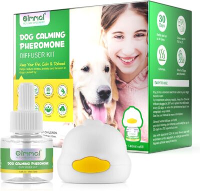 Calming Diffuser for Dogs, Dog Calming Pheromone Diffuser Kit to Relieve Separation Anxiety, Stress Barking and Chewing, and The Fear of Fireworks and Thunderstorms (30 Day)