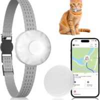 Cat Tracker,Pet Tracker for Cats (Only iOS),Waterproof Tracker Cat Collars with Safety Elastic Buckle,Works with Any Collar,No Monthly Fee,Compatible with Apple Find My App