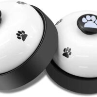 Comsmart Dog Training Bell, Set of 2 Dog Puppy Pet Potty Training Bells, Dog Cat Door Bell Tell Bell with Non-Skid Rubber Base 2 Pack White