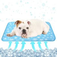 DELIFUR Cat Cooling Mat- Pet Cooling Mat Outdoor for Dogs Self Cooling Pad for Kitten Cat Puppy Machine Washable (Medium, Blue)