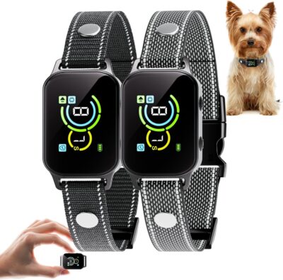 Dog Bark Collar 2 Pack,No Shock Rechargeable Smart Barking Collar for Small Medium Mini Dogs,Anti-Bark Collar for Small Dogs,Barking Collar with Beep Vibration Humane No Shock Barking Collar(2 Pack)