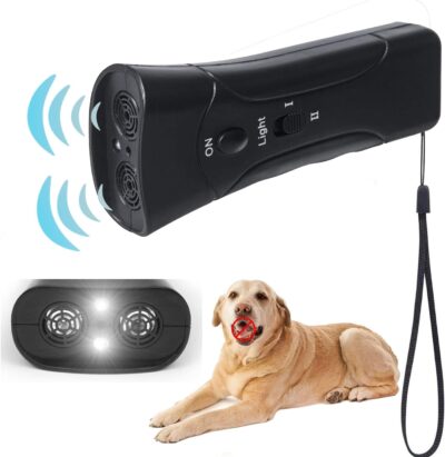 Dog Bark Deterrent Devices，Dog Barking Controller，Ultrasonic Anti-Bark Training Device，Pet Training Aid Tool,Three Modes，Dual Sensors, Dual LED Lights