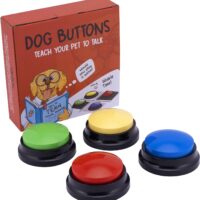 Dog Buttons for Communication – Talking Pet Button Set – Teach Dogs to Communicate – Train Pets with Recordable Voice Commands – Connect, Bond & Have Fun – Colorful Behaviour Aids for Puppies