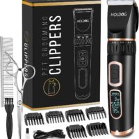 Dog Clippers Professional Heavy Duty Grooming Clipper 3-Speed Low Noise High Power Rechargeable Cordless Pet Tools for Small & Large Dogs Cats Pets with Thick Coats