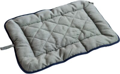 Dog Gone Smart Pet Products Chenille Dog Sleeper Cushion, Grey w/Blue Trim, 21"X30" Medium