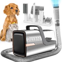 Dog Grooming Kit, Multi-Functional Hair Trimmer & Vacuum, 15KPa Powerful Suction, Stainless Steel, Low Noise, Adjustable Settings, Easy to Clean, Includes Clippers, Brush, Nail Trimmer