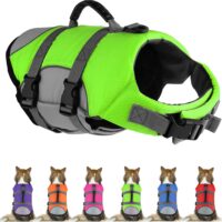 Dog Life Jacket, Reflective Adjustable Dog Life Vest with Rescue Handle for Swimming and Boating, Ripstop Pet Safety Life Preserver for Small, Medium and Large Dogs