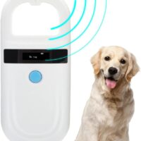 Dog Microchip Reader, Pet Microchip Scanner with OLED Display Screen, Pet Chip ID Scanner Supports FDX-B (ISO11784/11785) and EMID Microchips, for Animal Management