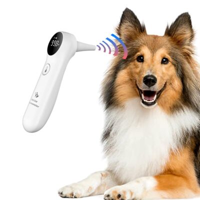 Dog Temperature Monitor, Pet Thermometer for Dogs and Cats, Veterinary Thermometer Measure in 1 Second, 20 pcs Pet Swabs Included