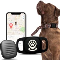 Dog Tracker Smart Pet Location Tracker with Collar Holder, Personalized Smart Item Finder, MFi Certificated Dog Tracking Device, No Monthly Fee, Works with Find My (iOS Only)