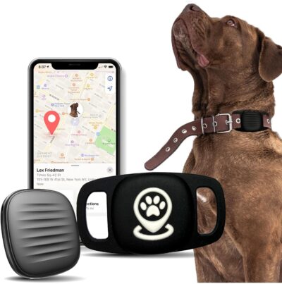 Dog Tracker Smart Pet Location Tracker with Collar Holder, Personalized Smart Item Finder, MFi Certificated Dog Tracking Device, No Monthly Fee, Works with Find My (iOS Only)