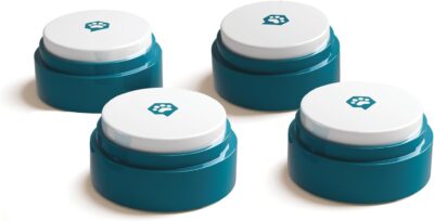 FluentPet Basic Buttons Expansion 4-Pack | Talking Buttons for Communication with Batteries Included | Recordable and Easy-to-Press for Dogs/Cats | Compact Design | HexTiles Required (Sold Separately)