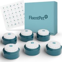 FluentPet Speak Up Button 6 Pack with Clearer Upward-Facing Sound- 6 Recordable Buttons with Batteries Included & Premium Audio for Dogs & Cats | Easy-to-Press Training Dog Buttons for Communication