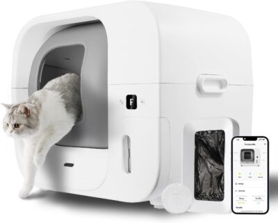 Furbulous True Odor-Free Self Cleaning and Packing Litter Box, Automatic Cat Litter Box with Self-Pack and Refill System, APP Control, Includes Trash Bags, Extra Large Space for 3.3-22 lbs Cats