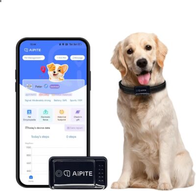 GPS Pet Tracker, Activity Monitor for Dog, Real-Time Location & Escape Alerts & Virtual Fences, No Monthly Fee & Support Multi User Co-Monitoring, Waterproof & Drop-Proof