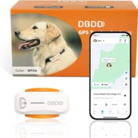 GPS Tracker for Dogs Waterproof, Pet Location Smart Activity Tracker, Real-time Tracking, Light&Tiny Anti-Lost Tracking Device, Works with Any Collar(Android and iOS Universal, fit for 40lb+ dogs)