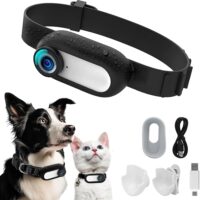 HD 1080P Dog Tracker Collar,No WiFi Needed Cat Collars Camera Sport/Action Camera with Video Records,Mini Body Cam Indoor/Outdoor Wireless Collar Pet Supplies/Stuff Designed for Dogs Birthday Gift