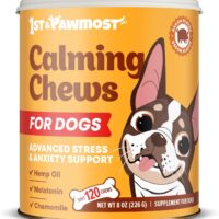 Hemp Calming Chews for Dogs 120 pcs - Dog Anxiety Relief with Melatonin, Hemp Oil, Valerian Root - Soft Dog Calming Chews During Separation - Calming Dog Treats for Thunder, Fireworks, Grooming & Car