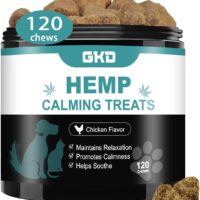 Hemp Calming Chews for Dogs, Dog Calming Treats Anxiety Relief 100% Golden Ratio of Natural Ingredients Calming Dog Treats, Aid with Separation, Barking, Stress Relief, Thunderstorms