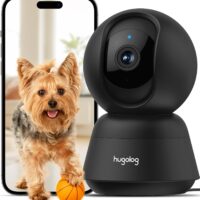 Hugolog 3K 5MP Indoor Pan/Tilt Security Camera with Auto-Focus,Ideal for Baby Monitor/Pet Camera/Home Security,Starlight Color Night Vision,Human/Pet AI,Two-Way Audio,US Cloud,Compatible with Alexa